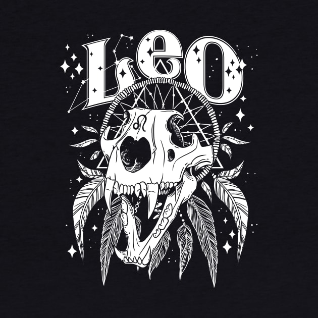 LEO Deity Moon Lunar Witch Shirt Skull constellation by Juandamurai